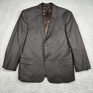 Versace Collection Blazer Mens 50R Black Pinstripe Wool 2 Button Classic